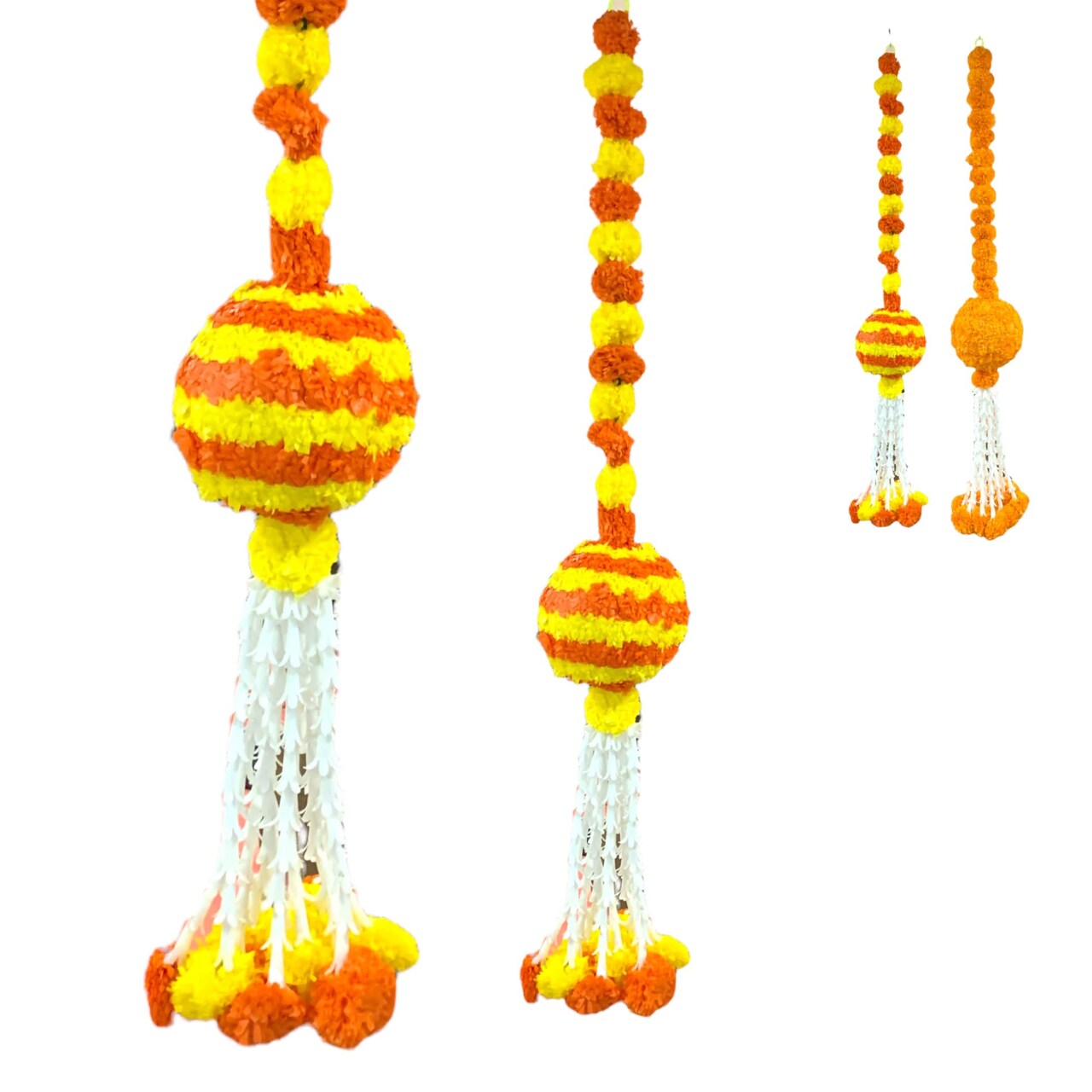 Marigold Garland Hanging Jhoomer Marigold Wall Hanging Indian Wedding Party Diwali Navratri Puja Decorations Day of the Dead Dia De Los Muertos Ofrenda Mexican Fiesta Halloween Decor